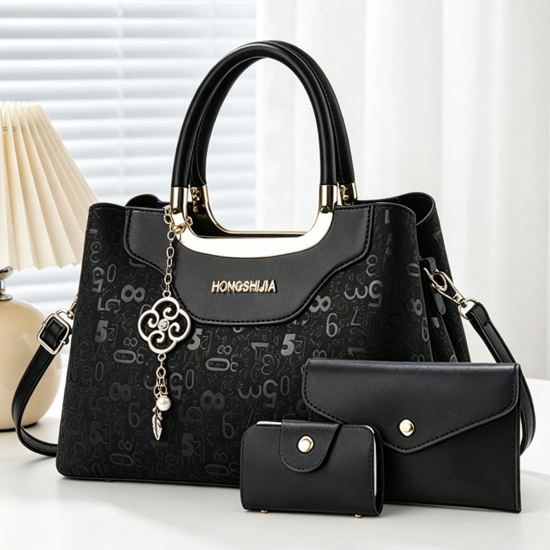 Women'S Crossbody Bags - 3-piece Fashion Women's Handbag Set, Light