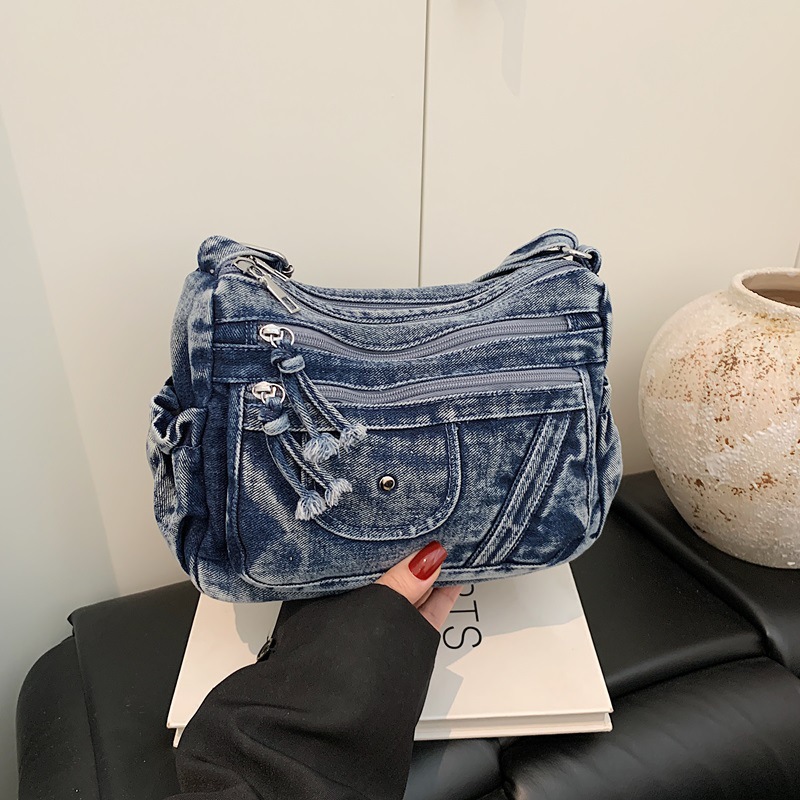 Women'S Kipling Bags - Street Style Retro Blue Denim Bag