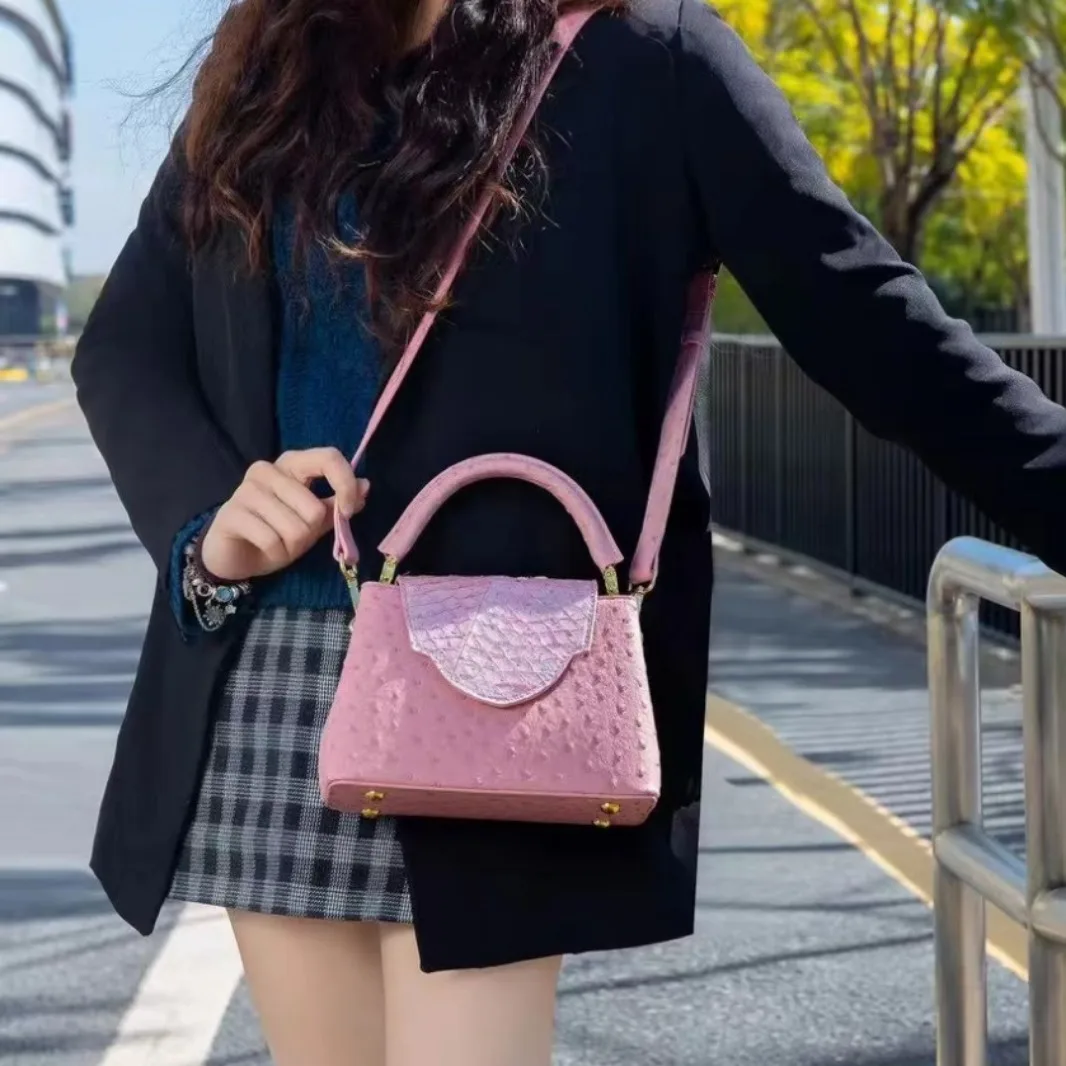 Women Hand Bags Sale - HXia Luxury Square Women's Bag Ostrich
