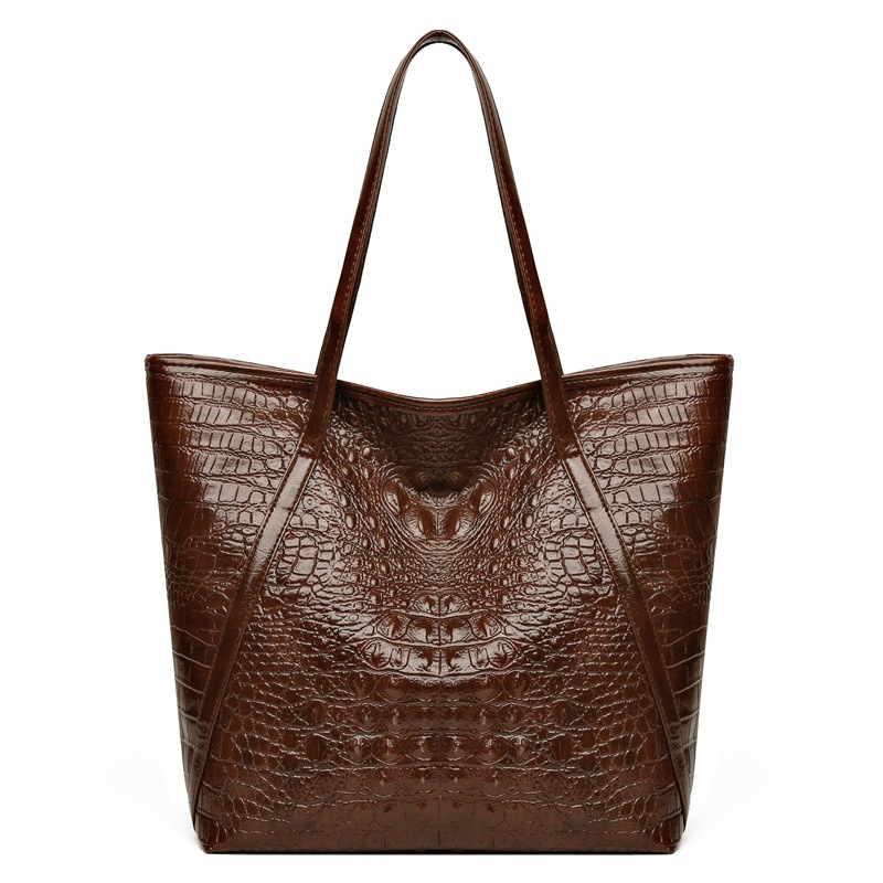 Women'S Tote Bags Designer - Simple Versatile Crocodile Print Tote Bag