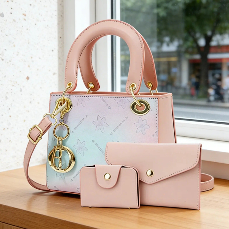 Women'S Crossbody Bags - Gradient Printed Crossbody Shoulder Bag Set,