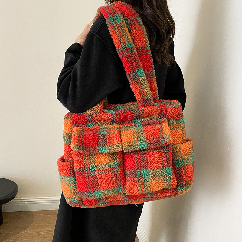 Women'S Tote Bags Designer - Lamb Fleece tote bags for women