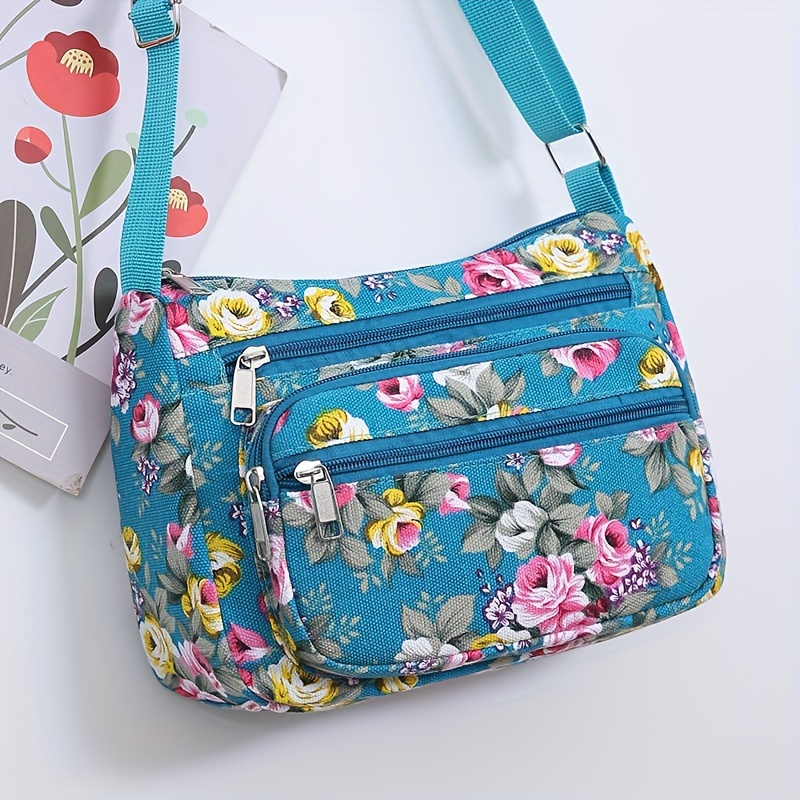Women Bags Zip - Stylish Floral Crossbody Bag, Multi Zip