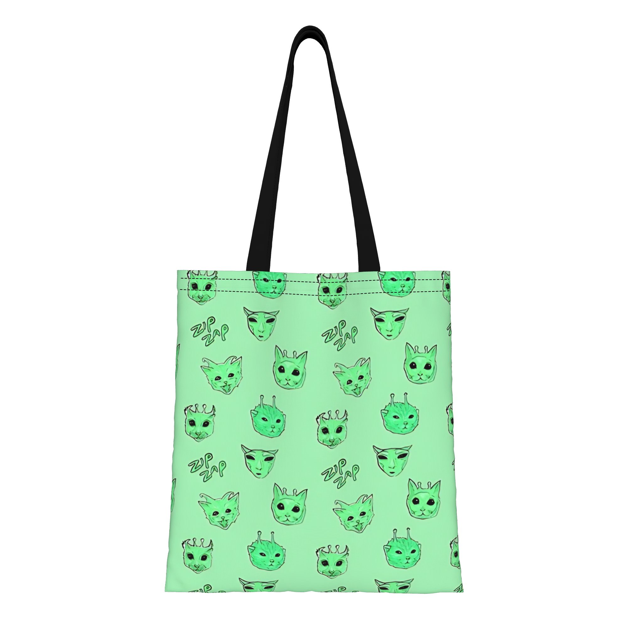 Women Bags Zip - Cat meme Alien Cat Zip Zap