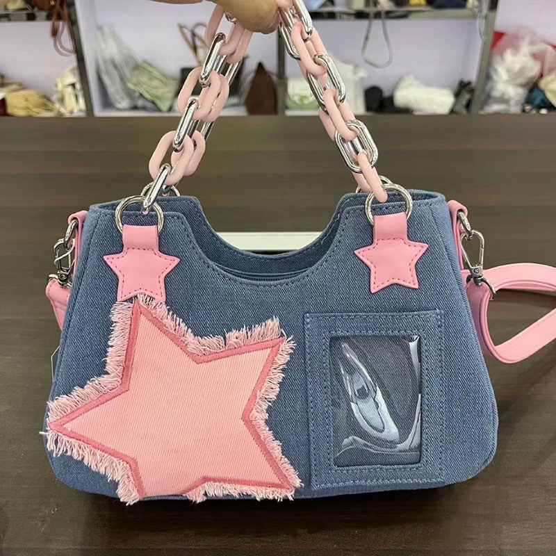 Women'S Tote Bags Designer - Denim Women Underarm Shopper Totes Large
