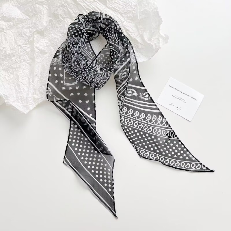Women Bags For Office - Vintage Printed Chiffon Scarf Women Elegant