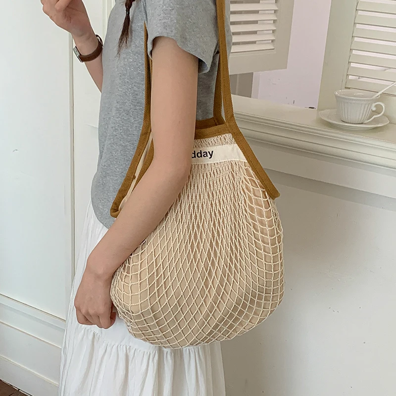 Large Capacity Mesh Tote Bag,  - огляд і ціна Crochet Market Bag