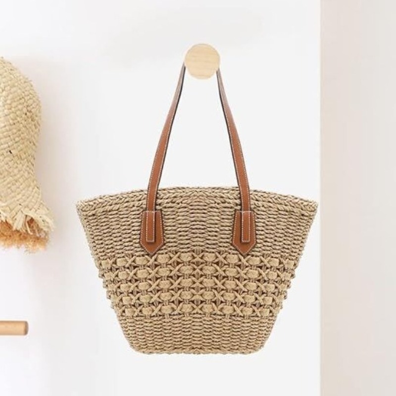 New Women's Straw Shoulder Bag - огляд і ціна Crochet Market Bag
