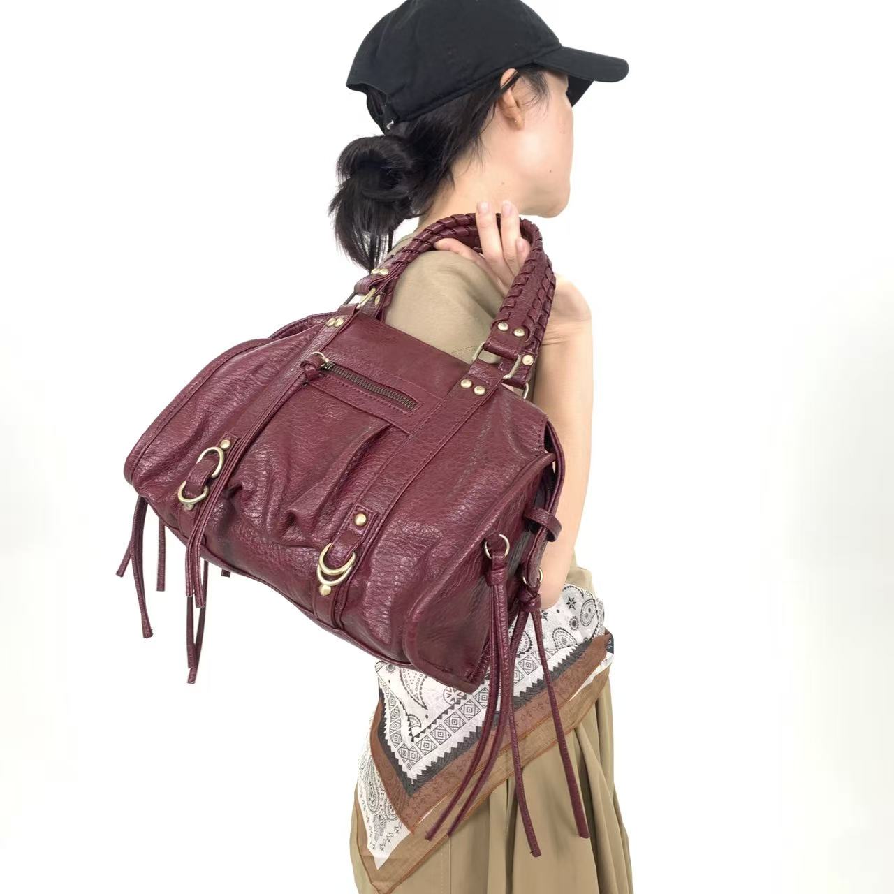 Ladies' retro motorcycle handb - огляд і ціна Women Bags Polene