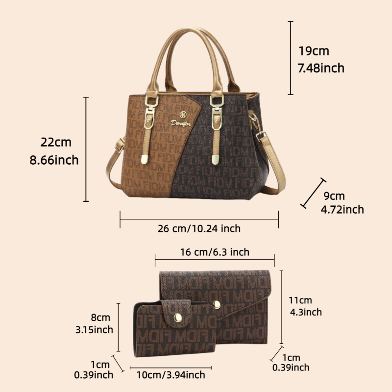 3-piece women's bag set, luxur - огляд і ціна Women Bags Leather
