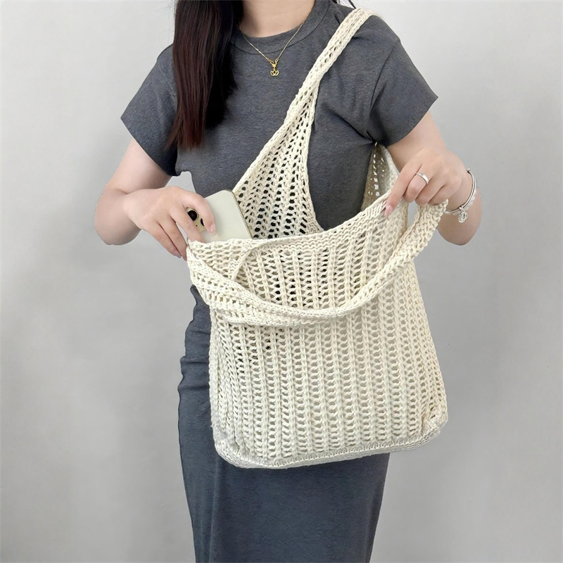 Solid Color Large Capacity Kni - огляд і ціна Crochet Market Bag