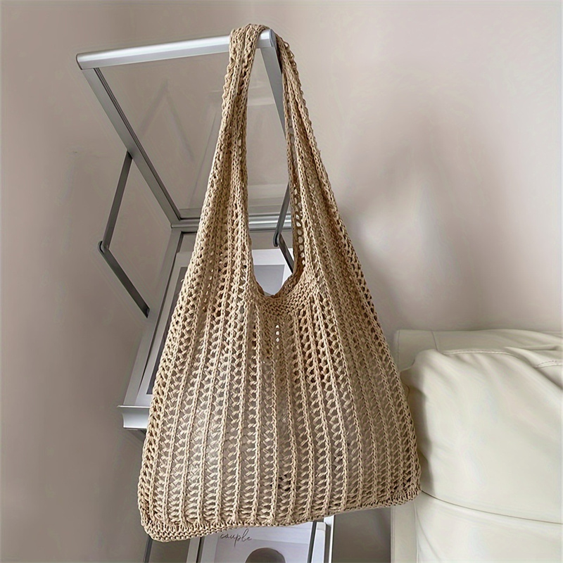 Solid Color Large Capacity Kni - огляд і ціна Crochet Market Bag