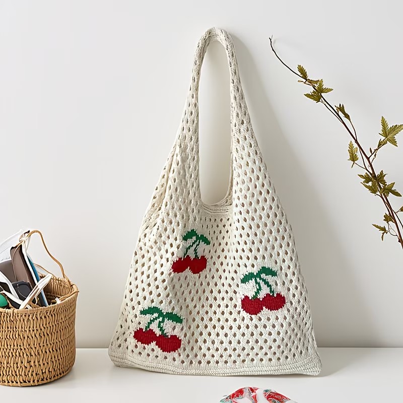 Women Stylish Turtle Cherry Pa - огляд і ціна Crochet Market Bag