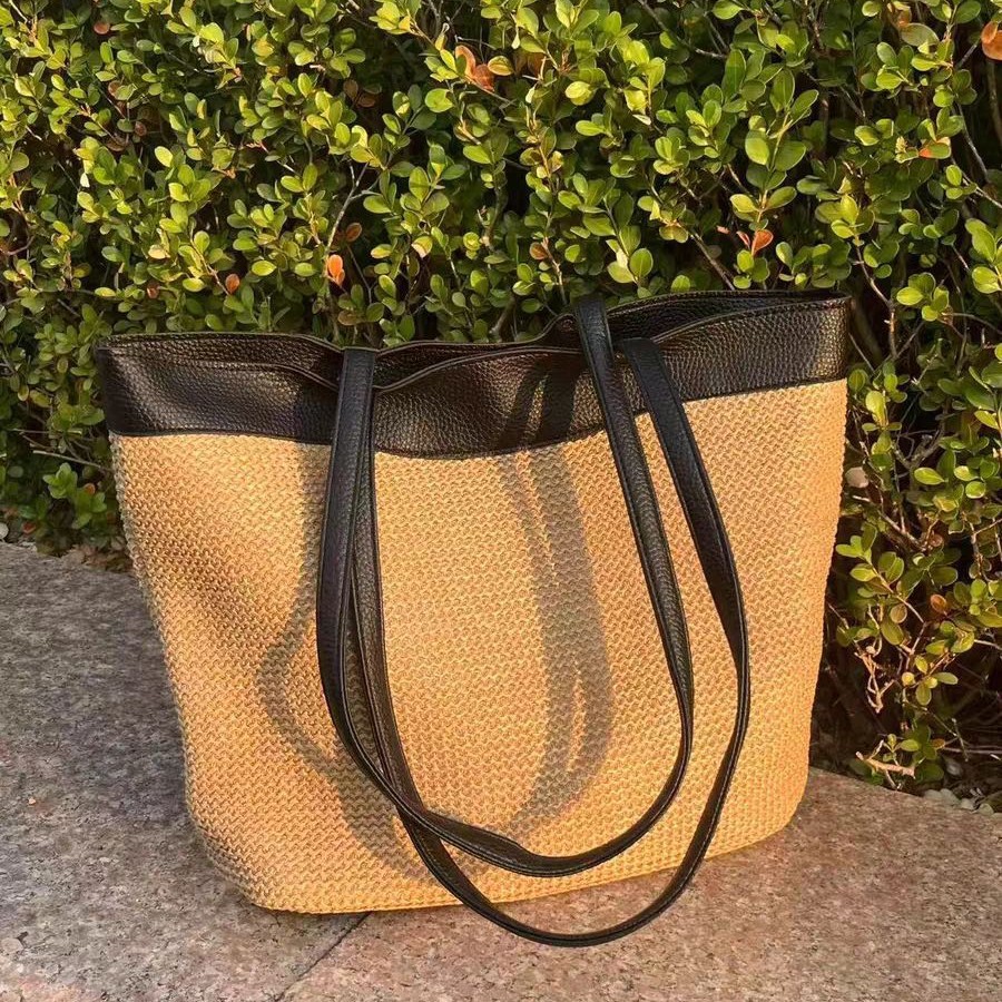 Patchwork Woven Tote Shoulder  - огляд і ціна Crochet Market Bag