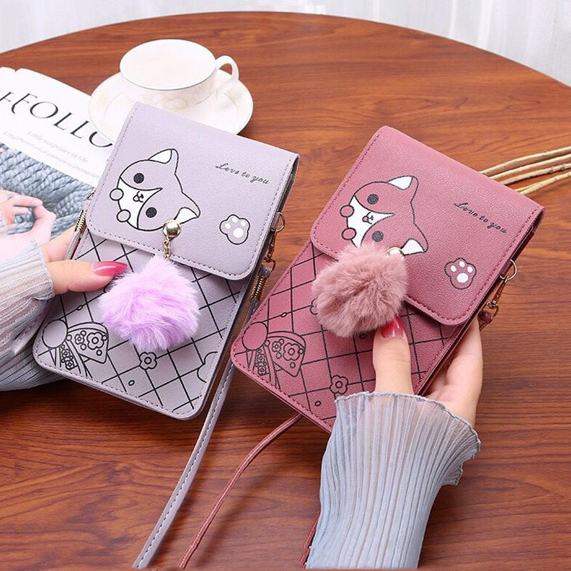 Cute Cartoon Pattern Touch-Scr - огляд і ціна Women Bags Leather