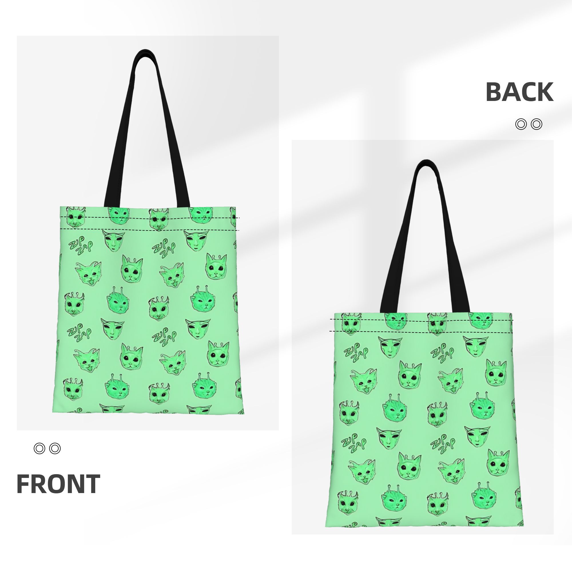 Cat meme Alien Cat Zip Zap Mem - огляд і ціна Women Bags Zip