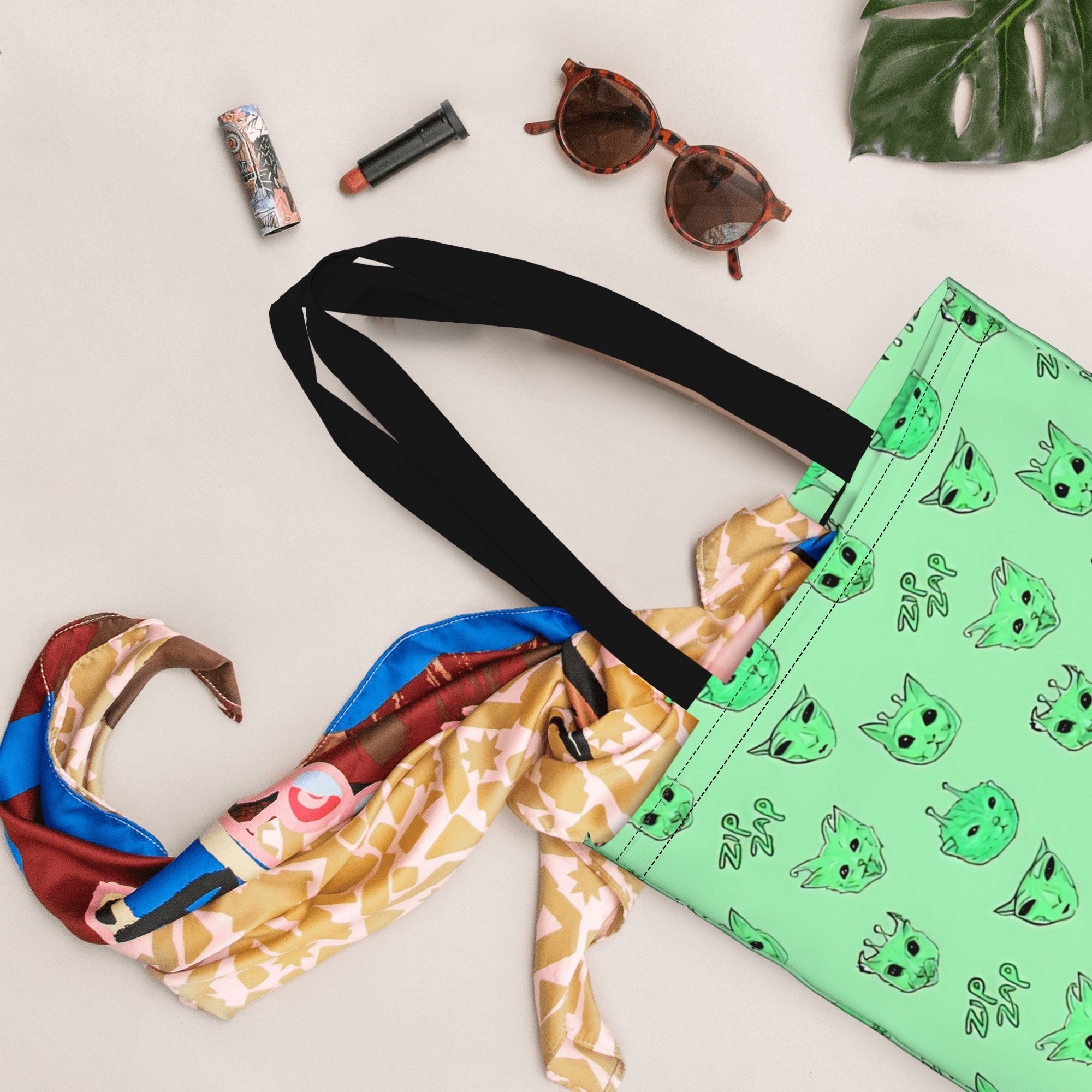 Cat meme Alien Cat Zip Zap Mem - огляд і ціна Women Bags Zip