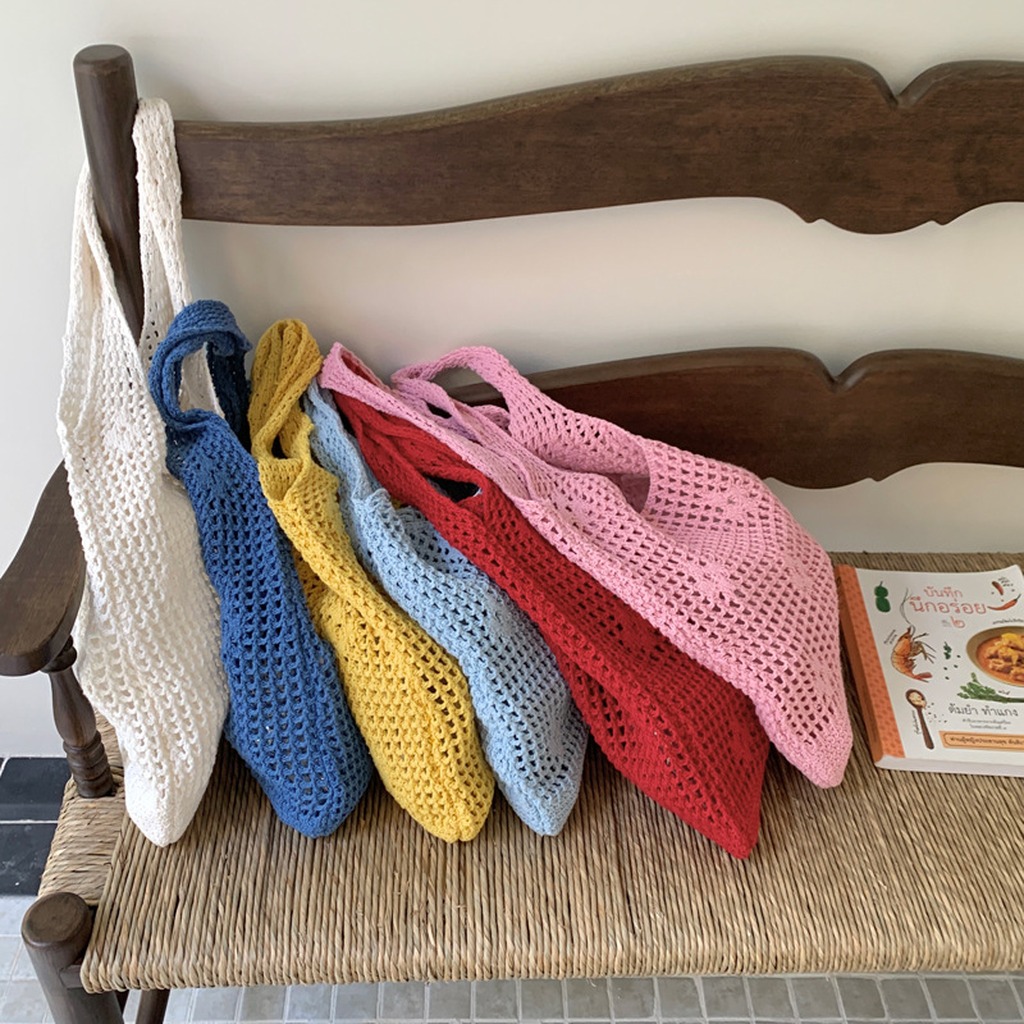 Crochet Bag Handmade Hollow Ou - огляд і ціна Crochet Market Bag