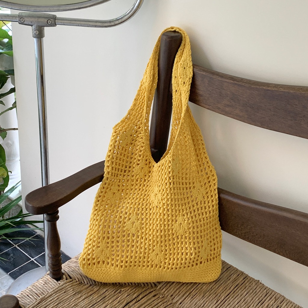Crochet Bag Handmade Hollow Ou - огляд і ціна Crochet Market Bag