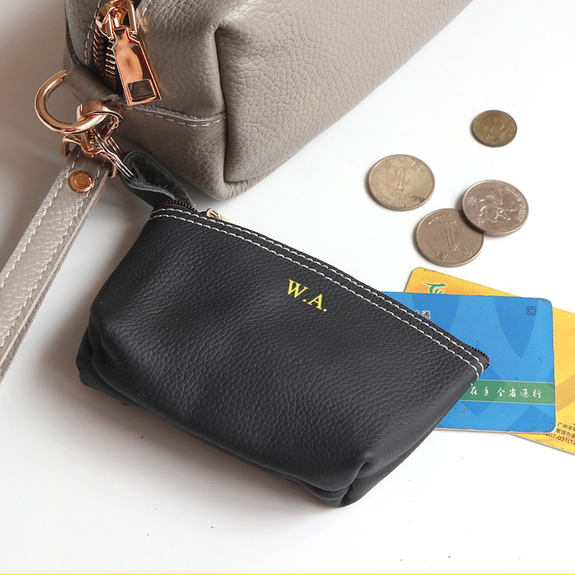 Cowhide Zip Coin Pouch Custom  - огляд і ціна Women Bags Zip